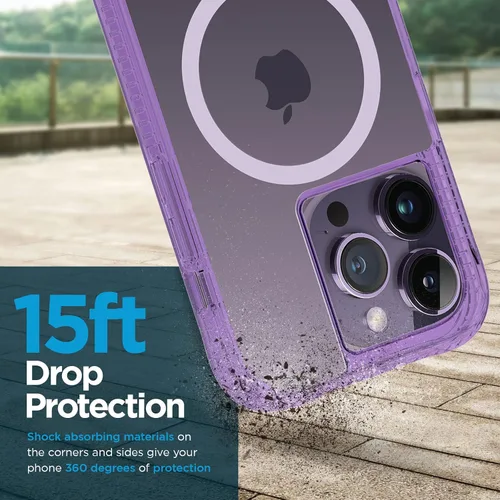 Vista 2 de Case-Mate Tough Plus Funda para iPhone 14 Pro - La La Lavender [protección contra caídas de 15 pies] [compatible con MagSafe] Funda magnética