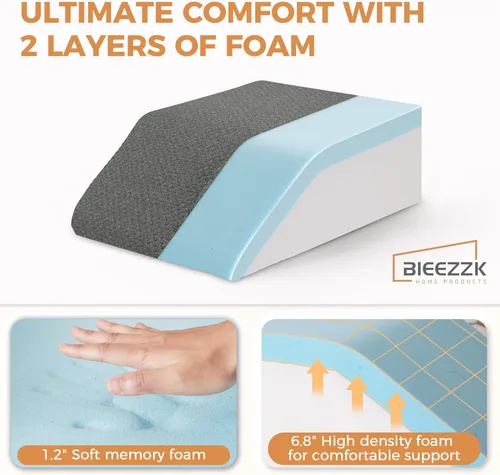 Vista 4 de BIEEZZK Almohada de pierna con elevación de circulación sanguínea, almohadas elevadoras de piernas para después de la cirugía, dormir, almohada