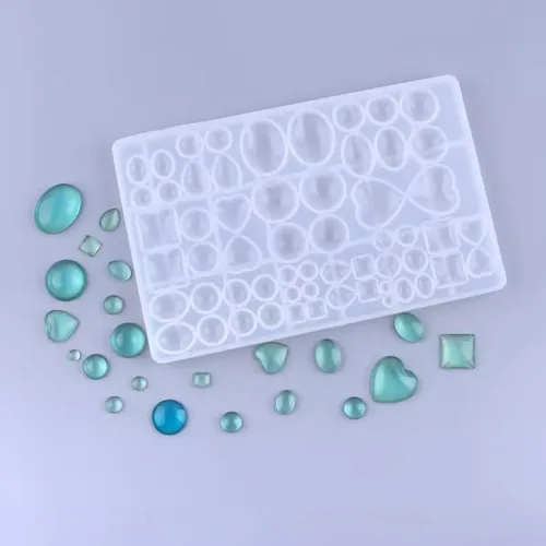 Vista 2 de Fundición de joyería, cuentas de silicona para hacer joyas, collar, pulsera, colgante de resina, herramienta de manualidades con forma de corazón