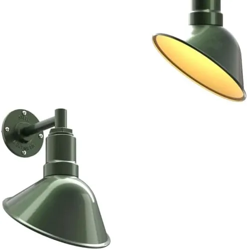 Vista 22 de Steel Lighting Co. Luz de Letrero de Tienda Venice para Pared de Acento de Restaurante Exterior Cúpula de 9 pulgadas Brazo Recto de 6 pulgadas