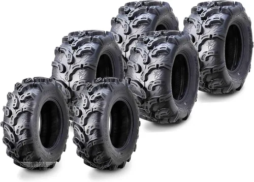 Vista 9 de WANDA Juego de 4 nuevos neumáticos premium para ATV/UTV 25x8-12 delanteros y 25x10-12 traseros /6PR Super Lug Mud