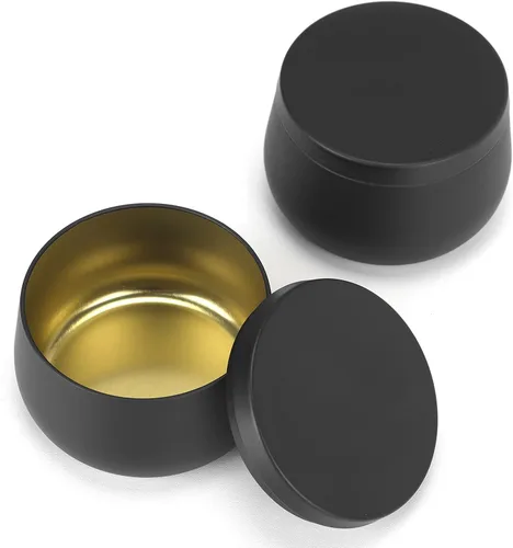 Vista 9 de Latas de velas de 8 onzas con tapas, tarros de velas negras, latas de velas a granel para hacer velas, tarros de fabricación de velas