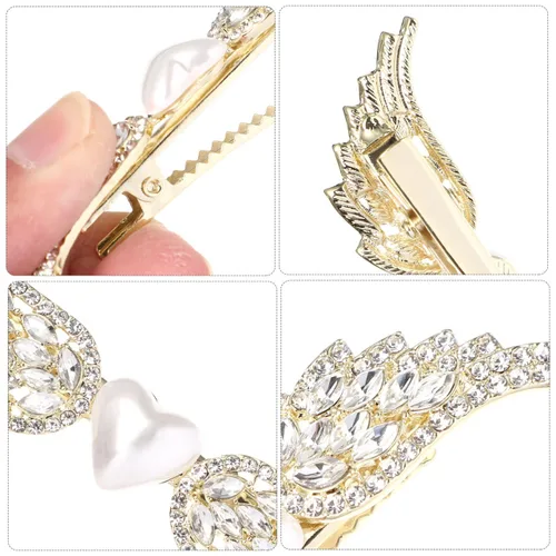 Vista 7 de 2 pinzas para el cabello con perlas de cristal, horquillas, accesorios para el cabello, accesorios para el cabello de boda, pasador de novia