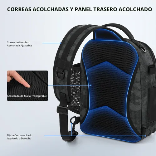 Vista 6 de KastKing Bolsa de Pesca con Eslinga BaitSpace, Mochila de Pesca con Soporte para Caña y Bebidas, Bolsa de Aparejos para Equipo de Pesca