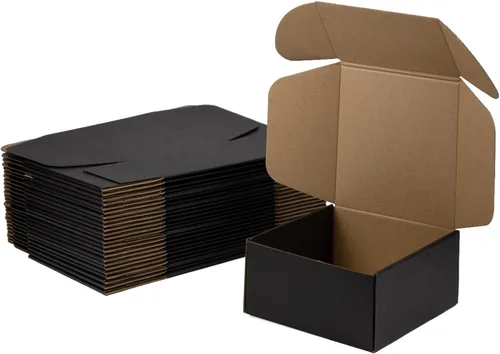 Vista 8 de Cajas de envío de 6x4x2 pulgadas, paquete de 25, cajas de embalaje de cartón corrugado para pequeñas empresas, negras