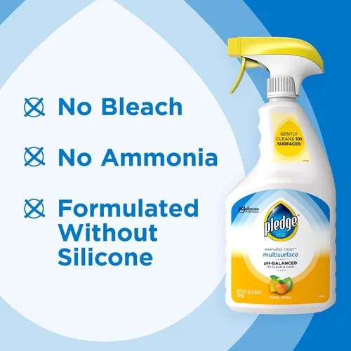 Vista 8 de Pledge Spray limpiador multisuperficie con pH equilibrado para el cuidado diario, aroma cítrico fresco, 25 onzas