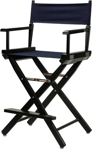 Vista 110 de Casual Home - Silla de director de 24.0 in, marco negro, con lona azul marino, altura de mostrador