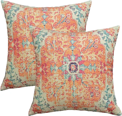 Vista 2 de JMGBird Juego de 4 fundas de almohada impermeables para exteriores, 18 x 18 pulgadas, decoración del hogar para muebles, patio, cama, sofá