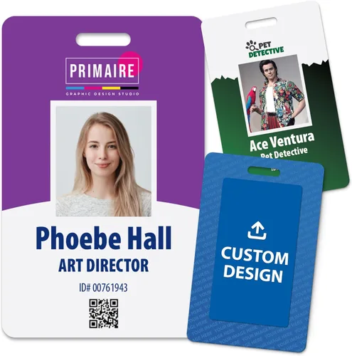 Vista 10 de Gafete de Identificación de Empleado con Impresión Personalizada, Doble Cara con Nombre, Foto, Logotipo y Código de Barras – Solución Única