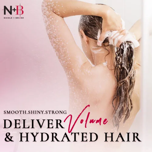 Vista 5 de Nicole + Brizee N+B Volume Shampoo + Acondicionador Set Sin sulfato Sin parabenos Fortalece, hidrata, da volumen, nutre Para todo