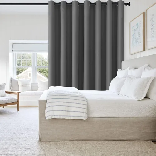 Vista 99 de DWCN Cortina divisora de habitación para total privacidad con bloqueo de luz - Cortinas térmicas para puerta de patio, sala de estar, división