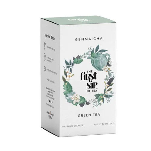 Vista 14 de Chocolate de almendras, té verde de hojas sueltas, con cafeína, caliente y helado, 80-100 tazas a granel The Spice Hut, primer sorbo de té