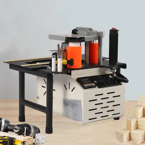 Vista 2 de LOYALHEARTDY Máquina de bandas de borde para carpintería Máquina de bandas de borde de pegado automático portátil de dos lados para industria