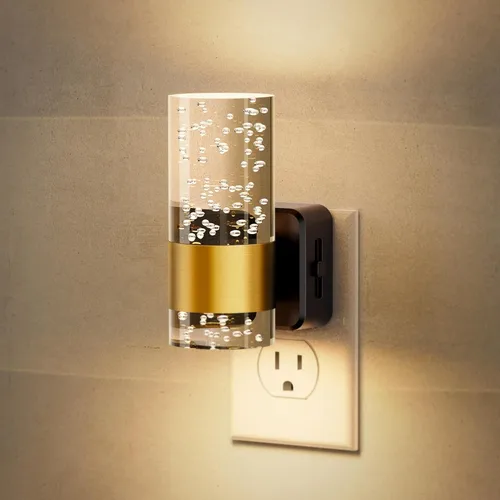 Vista 25 de JandCase Luces nocturnas enchufables a la pared, luces nocturnas LED de luz suave de 3000K, brillo ajustable de 0-100LM, luz nocturna enchufable