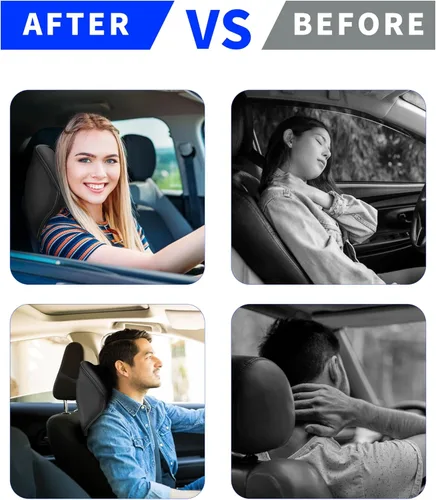 Vista 4 de Almohada para reposacabezas de automóvil, almohada para el cuello del automóvil para conducir, almohada de automóvil para aliviar el dolor