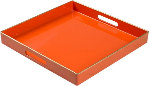Vista 28 de MAONAME - Bandeja decorativa negra, bandeja de servir con asas, bandejas para mesa de café, bandejas de plástico cuadradas para otomano, baño