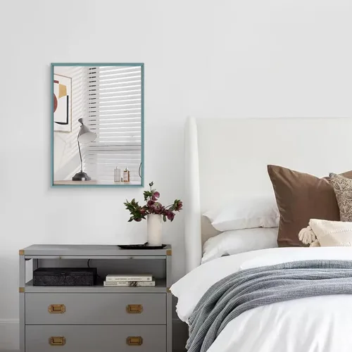 Vista 7 de AAZZKANG Espejo de Pared Rectangular con Marco de Metal Montado en la Pared Espejo Decorativo Moderno para Dormitorio Baño Tocador Espejos Vertical