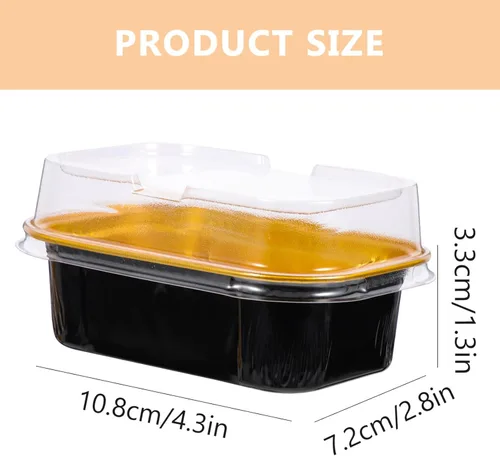 Vista 4 de 50pcs Muffin Desechables Latas Papel De Aluminio Tazas Para Hornear Con Tapas Cupcake Embalaje Contenedores Para Fiesta Boda