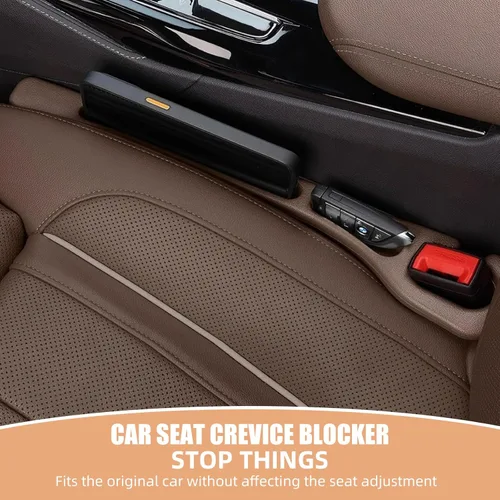 Vista 2 de Protector de asiento sin caída, relleno de espacio para asiento de automóvil, rellenos de espacio entre el asiento y la consola evitan que las cosas