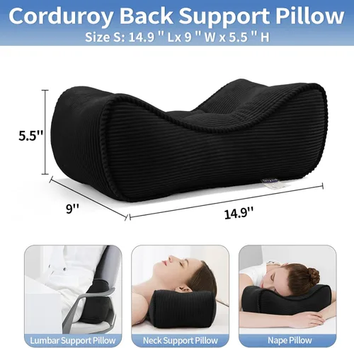 Vista 2 de Almohada de apoyo lumbar para silla de escritorio de estudio, almohada de apoyo de espuma de látex natural tamaño bocado para aliviar el dolor