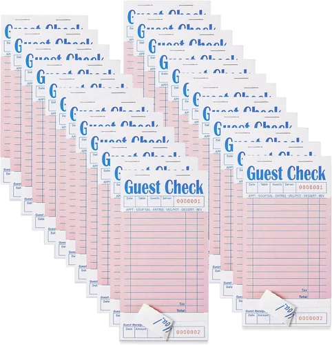 Vista 35 de ZPARIK Libros de cheques de invitados para servidores, bloc de notas de servidor, paquete de 6, papel de color natural, bloc de notas para camarera