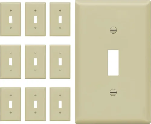 Vista 9 de ENERLITES - Placa de pared con interruptor de palanca sin tornillos, cubierta de interruptor de luz segura para niños, tamaño estándar de 1 gancho