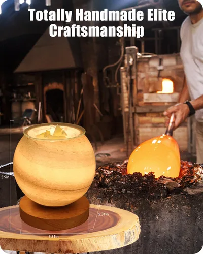 Vista 2 de Calentador de cera de vela regulable para cera perfumada para dormitorio, lámpara de luna, luz de cristal, aroma de cera para decoración del hogar