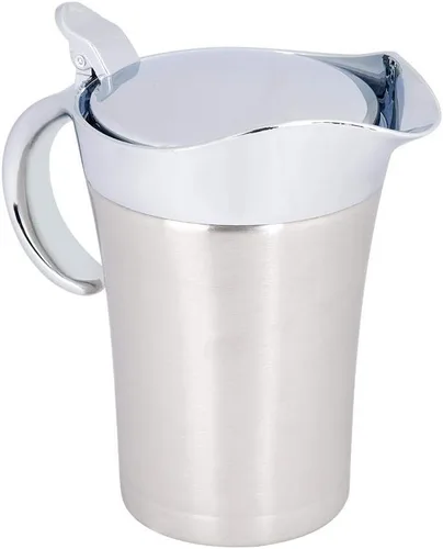 Vista 7 de Olla térmica de acero inoxidable 304 de 15.2 fl oz/25.4 fl oz, olla de salsa aislada de doble pared con tapa, cubeta para servir con boquilla
