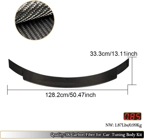 Vista 5 de MCARCAR KIT Alerón de maletero para Mercedes Benz Clase E W238 C238 Coupé 2016-2019 Fibra de Carbono E200 E250 E300 E400 E500 E550 E53 AMG Auto Tapa