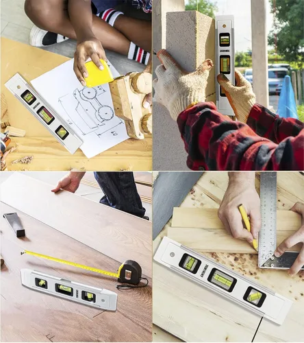 Vista 7 de DOWELL Nivel de Torpedo Magnético Mini Nivel de Burbuja Caja Nivel de Espíritu Marco de Aleación 180/90/45 Grados 9 Pulgadas (1, Blanco)