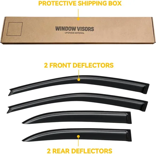 Vista 172 de Visera de ventana para Jeep Cherokee 1984-2001 (Excluye Modelo Limited), Protectores Guards Shields de lluvia de canal exterior, Deflector