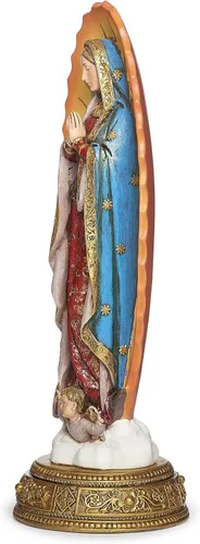 Vista 2 de Joseph's Studio by Roman, figura de Nuestra Señora de Guadalupe de 11.75 pulgadas de alto, protectores celestiales, colección renacentista