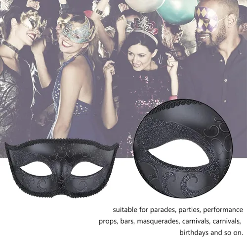 Vista 8 de IETANG - Un par de preciosas máscaras venecianas para parejas, para mascarada, accesorios de disfraz o fiesta