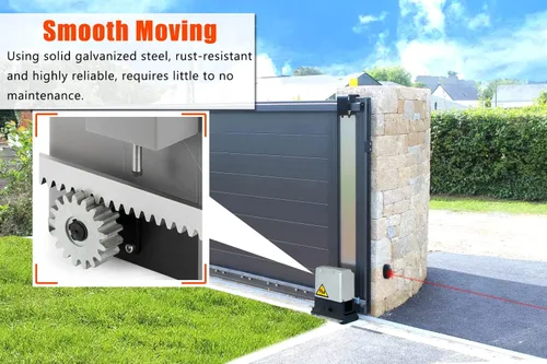 Vista 2 de Blütezeit Abridor automático de puerta corredera de 1800 libras, motor de accionamiento de estante de 370 W con 2 controles remotos y sensor