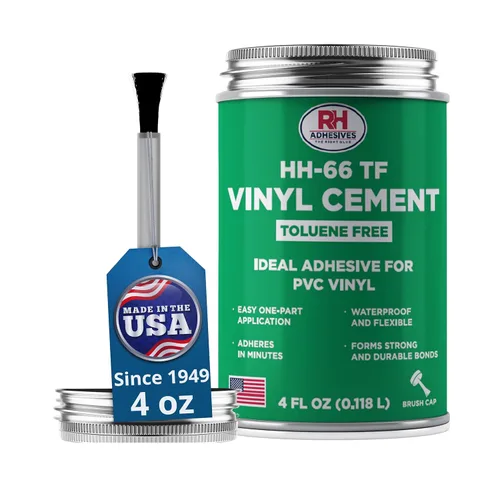 Vista 12 de HH-66 Libre de Tolueno Cemento de Vinilo, lata de 1 galón - Adhesivo de Vinilo, Cemento Pegante, Pegamento de Reparación, Inflables, Forro