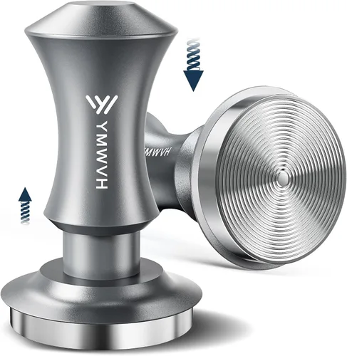 Vista 12 de Tamper de espresso de 51 mm, tamper de café barista premium con muelles de repuesto de 20 lb/30 lb y base ondulada 100% de acero inoxidable, presión