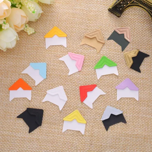 Vista 4 de 360 esquinas autoadhesivas sin ácido para fotos para álbumes de recortes, libros de recuerdos (multicolor)