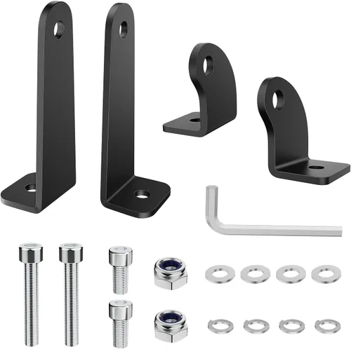 Vista 10 de Nilight 2 soportes de montaje lateral universales ajustables para barra de luz LED, color negro