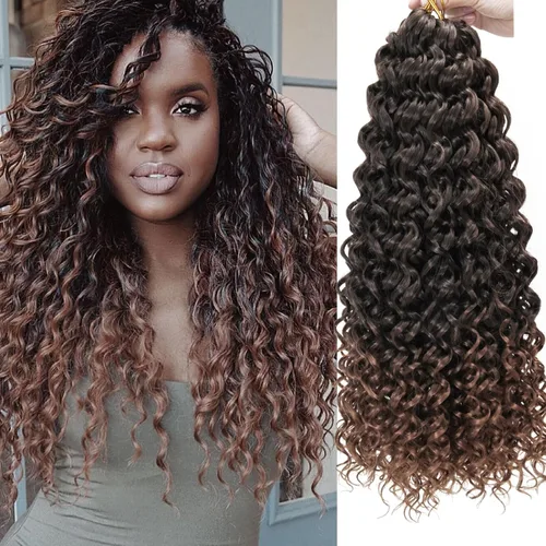 Vista 25 de 8 Paquetes de Cabello Rizado con Ganchillo GoGo para Mujeres, Cabello Rizado con Ganchillo para Trenzas de Ola Profunda, Extensiones de Cabello