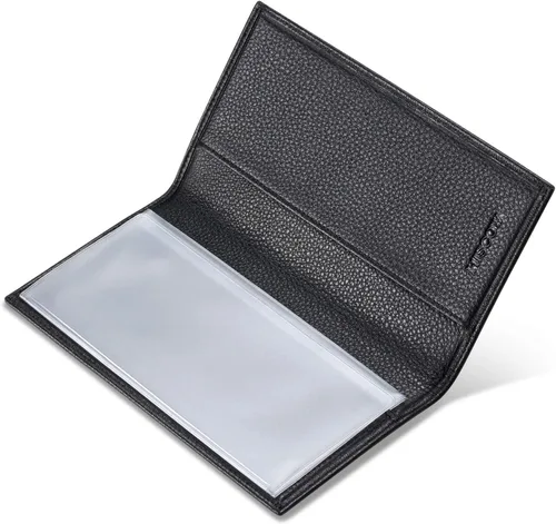 Vista 3 de HISCOW Funda minimalista para chequera, cuero de grano completo