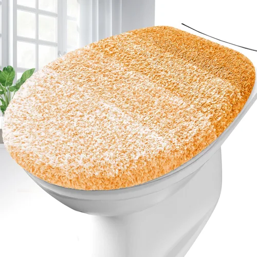 Vista 15 de OLANLY Funda para tapa de inodoro de baño de microfibra suave, cubiertas lavables a máquina, 17.5x15 pulgadas, con respaldo de goma que se mantiene