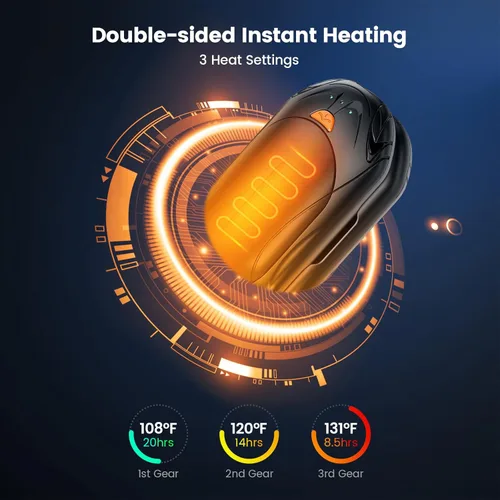 Vista 3 de AI Hand Warmers Rechargeable 2 Pack,6000mAh Rechargeable Hand Warmer,20Hrs Long Heating Electric Hand Warmer,Portable Pocket Heater,Pocket Size Hand