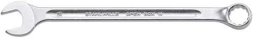 Vista 7 de Stahlwille 40100606 Llave combinada, caja abierta, larga, tamaño 0.236 in, ángulo final de anillo de 10 grados, hecha de acero de aleación de cromo