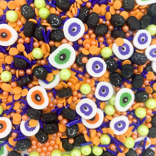 Vista 19 de Halloween Weraru Globos de ojos grandes de caramelo, bolas de ojos, dulces para pasteles, adornos de galletas, postres, decoraciones