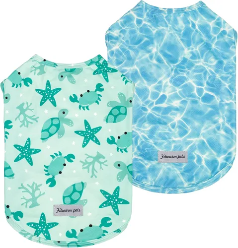 Vista 9 de Fitwarm Paquete de 2 camisas para perro con protección solar UV UPF 50+, ropa de verano de secado rápido para perros pequeños, niños y niñas