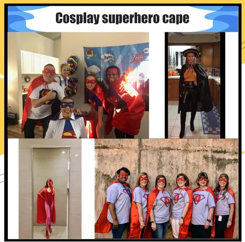 Vista 8 de Capas y máscaras de superhéroes para adultos, capas de vampiro de Halloween, capas de fiesta de superhéroes