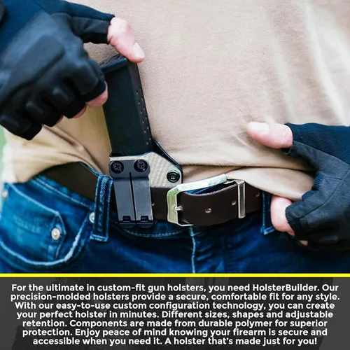 Vista 6 de Funda de doble lado IWB/OWB de fibra de carbono - Ideal para Glock 19, 27, 43x, 45 y otros modelos - Funda de ocultación conveniente con funda