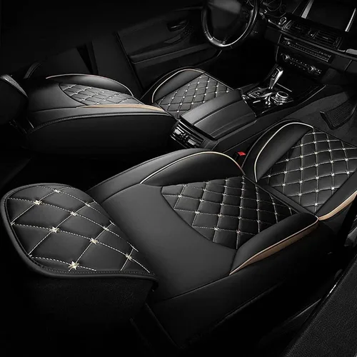 Vista 4 de GLUNT Leather Car Seat Cover Sets for Opel Zafira A MPV, 1999-2005, Split Bench Back Seat Covers - Full Set Cushion Front Rear Seat, Vehicle Seat