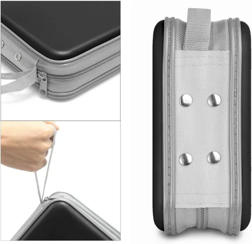 Vista 3 de Siveit Soportes para cajas de CD – Plástico duro de 48 capacidades para discos de CD/DVD para coche, hogar, oficina, viajes (negro)