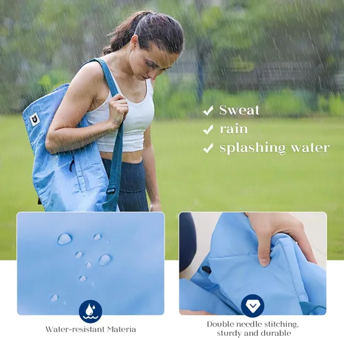 Vista 6 de Bolsa para esterilla de yoga Tumaz Correa de hombro ajustable y acolchada Se adapta a esterillas de hasta 26" Almacenamiento multibolsillo